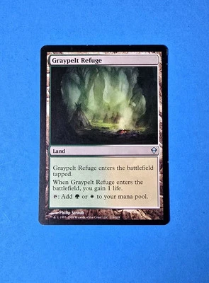 1x Graypelt Refuge Zendikar 2009 Mtg Magic Gathering Land Mana Card 214 - Image 1 of 2