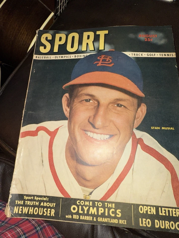 1948 年 8 月体育棒球杂志,Stan Musial,圣路易斯红雀队 (B190) — 第 1/1 张图片
