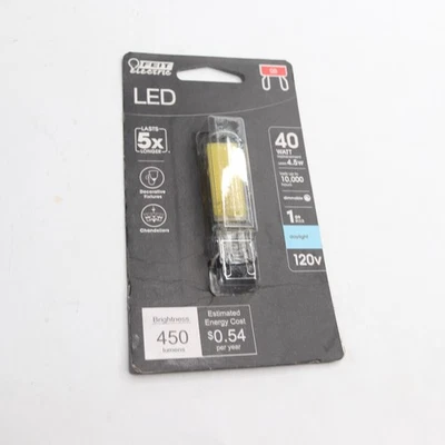 Feit Electric LED Light Bulb Bi-Pin Base Dimmable Daylight 5000K T4 G9 40W Eqv - Image 1 of 4