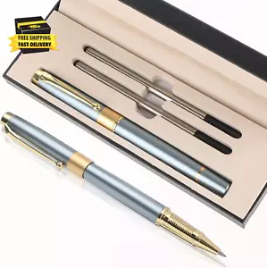 Luxury Metal Ballpoint Pen Set, 0.5Mm Business Rollerball Pens Black Ink Fine Po - Picture 1 of 8