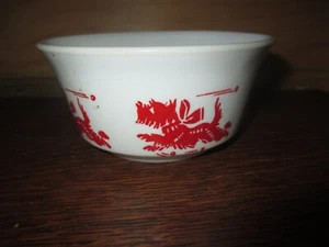 ADORABLE Vintage RED SCOTTIE DOG Milk Glass CEREAL BOWL - 1950's - Imagen 1 de 3