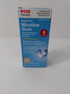 50ct CVS Health Nicotine Original Flavor Gum 4mg Exp 10/2026 Stop Smoking - Picture 1 of 4