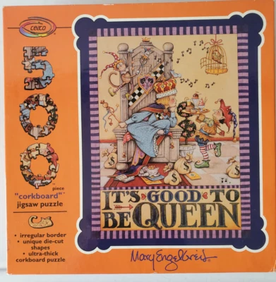 Mary Engelbreit It's Good to be Queen Corkboard Puzzle by Ceaco Complete 1994 - Image 1 of 4