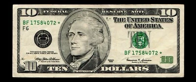 Star 1999 $10 Federal Reserve Note - Image 1 of 2