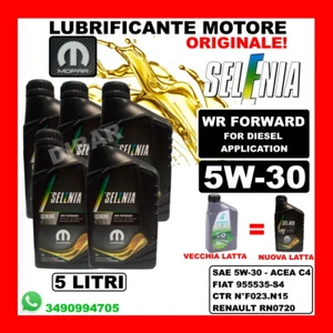 5LITRI SELENIA WR FORWARD 5W30 ACEA C4 FIAT 955535-S4 RN0720 OLIO MOTORI DIESEL - Foto 1 di 2