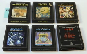 Atari 2600 Game Bundle Asteroids Pac-Man Missile Command Haunted House Pinball 4 - Picture 1 of 1