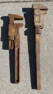 2 antike? Industrielle Rohrzange 18" & 14" hoch Landwirtschaft Bau - Bild 1 von 8
