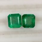 3.29ct Natural Emerald octagon cut top green luster matching pair for earring