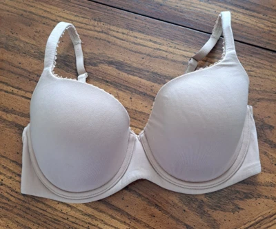 ЖЕНСКИЙ БЮСТГАЛЬТЕР РАЗМЕР 34DD НА КОСТОЧКАХ VICTORIA'S SECRET ЛЕГКАЯ ПОДКЛАДКА ДЕМИ ЖЕЛТОВАТО-КОРИЧНЕВЫЙ - Изображение 1 из 4