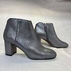 White House Black Market Women’s 9 M Silver Metallic Heeled Ankle Bootie Boots