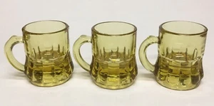 Federal Glass Co Vintage Honig/Bernstein Glas 3 Becher Schnapsgläser - Bild 1 von 5