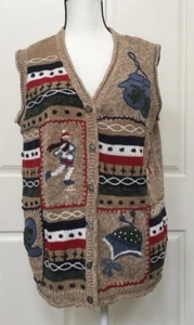 Cascanueces Mujer Moda Chaleco Cárdigan Marrón Tejido Talla X 14 15 Invierno Elastizado - Imagen 1 de 7
