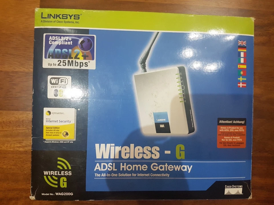 MODEM ADSL-2 LINKSYS WAG 200 WIRELESS-G - Immagine 1 di 4