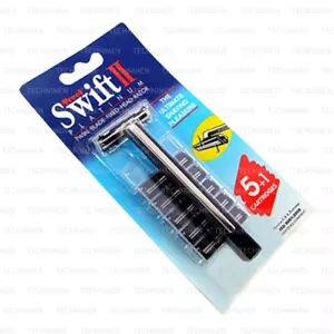 RASOIO DA BARBA TREET SWIFT II PLATINO DOPPIO + 6 CARTUCCE - Foto 1 di 2