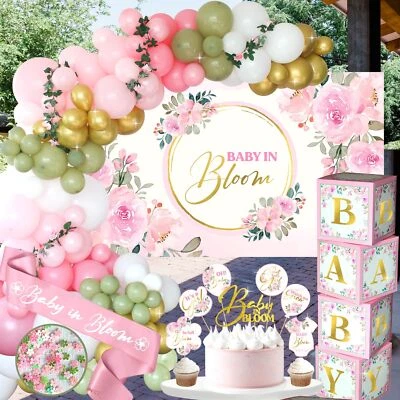 338 piezas Baby in Bloom Baby Shower Decoraciones para Niña - Guirnalda Arco Globo... Foto 1 de 4