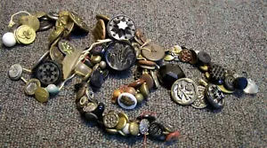 Estate Find Strings Chain Antique Buttons Sewing Mixed Lot - Picture 1 of 24