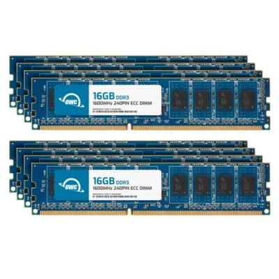 OWC 128GB (8x16GB) DDR3L 1600MHz 2Rx8 ECC Unbuffered UDIMM 240pin Memory RAM - Image 1 of 4
