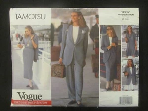 VOGUE PATTERN - 1087 LADIES JACKET DRESS TOP SKIRT PANTS CAREER 20-22 PLUS USED - Picture 1 of 2