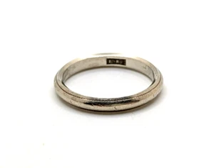 Antique JR WOOD 18K W White Gold Plain Matte Wedding Band Ring Artcarved 7.25 - Picture 1 of 20