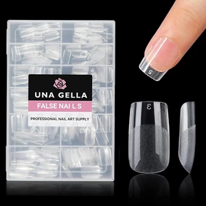 Short Square Nail Tips 312Pcs Square Fake Nails Pre-File Soft Gel Nails Tips for - Picture 1 of 12