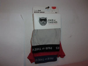 TOTALMENTE NUEVO PAR DE LADRONES PARA HOMBRE 2 PAQUETE DE CALZONCILLOS ROJOS Y GRISES SUPER SOLF - Imagen 1 de 4