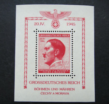 Germany Nazi 1945 Stamp MNH Hitler's Birthday Sheet Swastika Eagle WWII Third Re