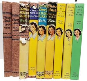 Vintage Posten von 9 Cherry Ames Büchern von Helen Wells GROSSET UND DUNLAP Büchern 1940er - Bild 1 von 13