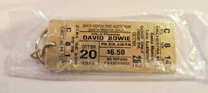 DAVID BOWIE Llavero Santa Mónica Réplica Boleto RARO PROMOCIÓN SOLO 1995 - Imagen 1 de 3