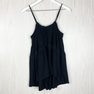 Tanque para mujer Fab'rik negro sin mangas Baya con volantes delanteros talla S nuevo con etiquetas - Imagen 1 de 7