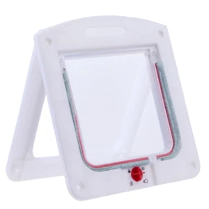 4 Way Locking Lockable Brushy Small Pet Dog Cat Transparent Flap Windows Door AU - Picture 1 of 5
