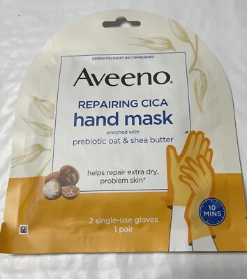 AVEENO HAND MASK 3X Repairing Cica  With Prebiotic Oat & Shea Butter New - Image 1 of 2