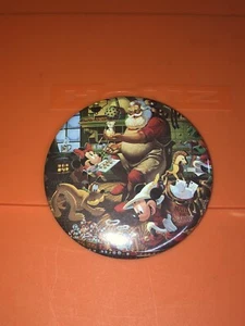 VTG Disney Santas Toy Workshop Mickey Mouse Minnie Pluto Christmas Button Pin 4” - Picture 1 of 2