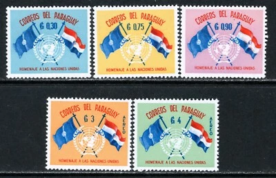 Sellos Paraguay, Scott # 569-571 y C272-C273 Como Nuevo LH, Juego Completo Foto 1 de 2