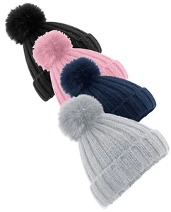 Beechfield Verbier Tacto Suave Acrílico Desmontable Piel Pom Gorro Esquí - Imagen 1 de 5