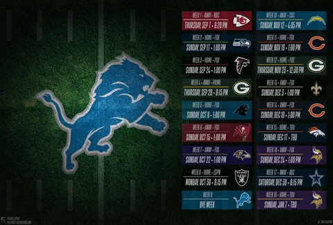 Detroit Lions 2023 Regular Season Schedule Poster Multiple sizes Cover
