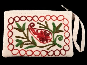 Geldbeutel Bestickt Blumenmuster Nepal Brieftasche Handwerk Ethnisch #3274 - Imagen 1 de 3