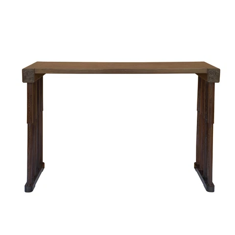 Chinese Feather Pattern Wood Bars Design Legs Altar Console Table cs6069 Cover