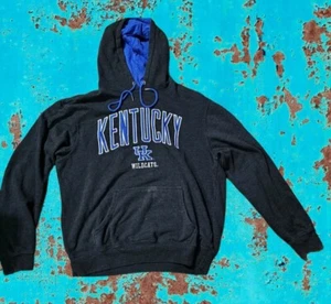 UK Kentucky💥Wildcats HOODIE💥 Mens L GRAY Pullover Sweatshirt Dri-Fit VTG Lot - Picture 1 of 4