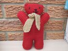 Hand Knitted Teddy Bear & Scarf