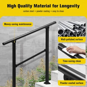 Outdoor Handrail Stairs 2-3 Step Step Railing Garden Fence Indoor Porch Safety - Picture 1 of 12