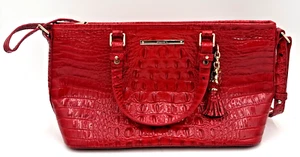 Borsa in cenere Brahmin 14" rosso ciliegia croc goffrato - Foto 1 di 11