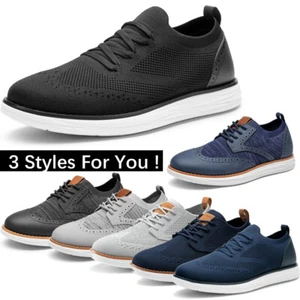 Men KnitFlex Craft Mesh Oxfords Sneakers Casual Dress Lightweight Walking Shoes - Picture 1 of 71