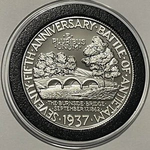 Battaglia di Antietam Robert E Lee moneta rara prova 1 oncia troy .999 argento fine tondo - Foto 1 di 14