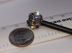 LAA TROLL BEADS 925 TROLL 3 FACE W/ 3 GLASS BALL EURO BEAD CHARM - Picture 1 of 4