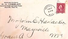 C.H. Vossler Maysville West Virginia Envelope 1924