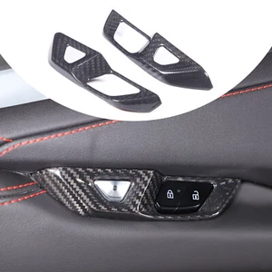 For Corvette C8 20-2024 Carbon Fiber Interior Door Lock Switch Trim Frame - Picture 1 of 10