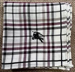 MAN HANDKERCHIEF COTTON ART POCKET SQUARE 18" CLASSIC BLACK & RED PLAIDS CHECKED - Picture 1 of 3