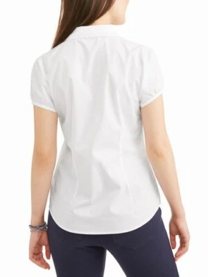 NWT Juniors School Uniform Short Sleeve Poplin Blouse Sz 11/13 # 9615 - Photo 1/2