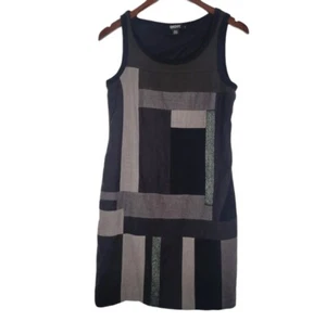 dkny sz 6 womens black block classy Wool Blend dress lbd sleeveless Knee Length  - Picture 1 of 10