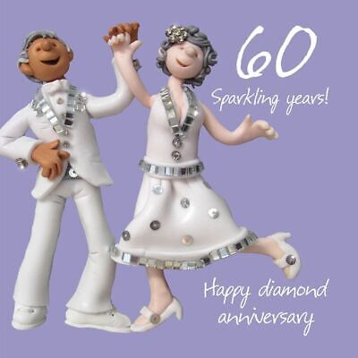 Wedding Anniversary Card - 60th Sixtieth 60 Years Diamond One Lump Or Two • 3.95£